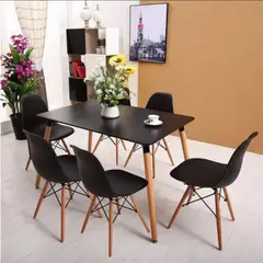 GENERICO - Mesa de Comedor eames Rectangular Negra 120 cm