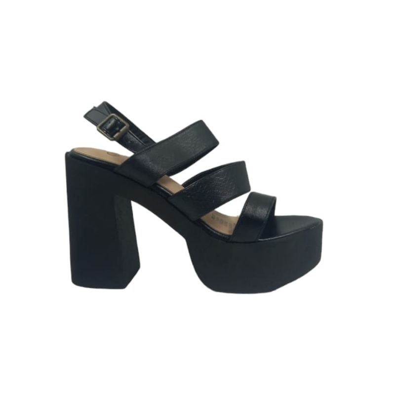 HERIEL - Sandalia Negra Plataforma Mujer