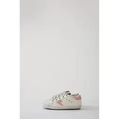 BRICK LONDON - Zapatilla Escolar Niña Cuero Blanco Suede Rosado