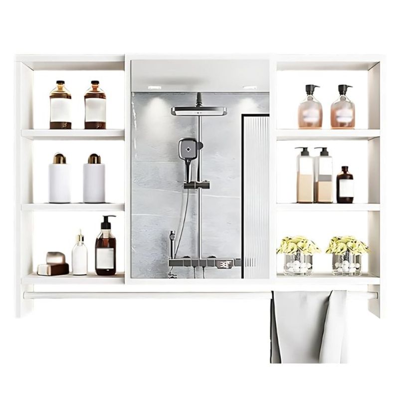 GENERICO - Mueble De Baño Organizador De 6 Repisas Con Espejo 90 x 12 x 70 cm