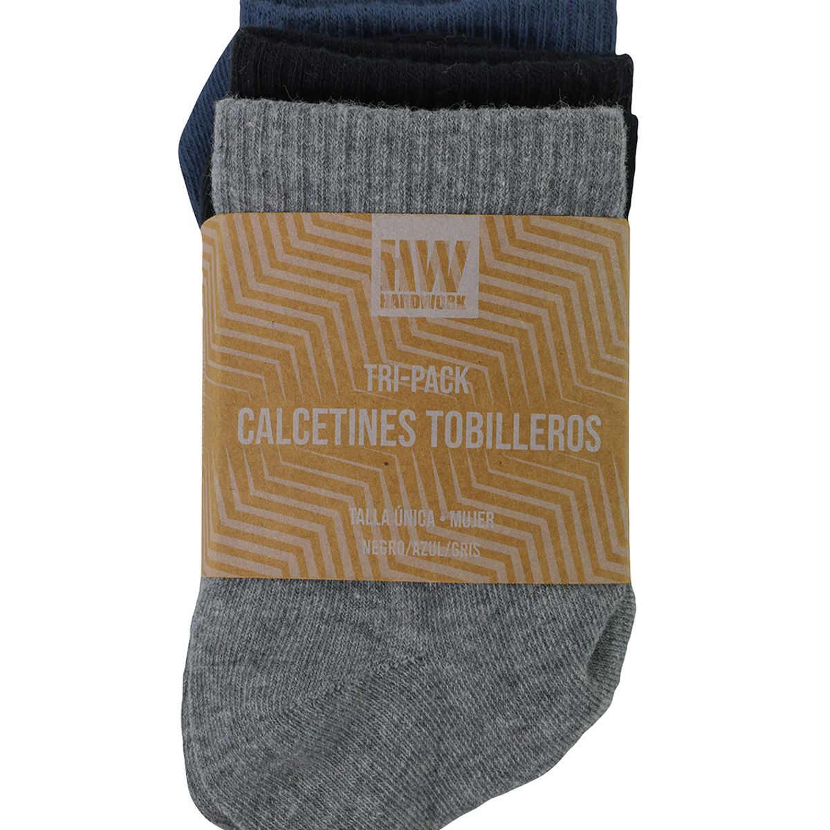 HARDWORK - Tripack Calcetines HW Algodón Tobillero Mujer