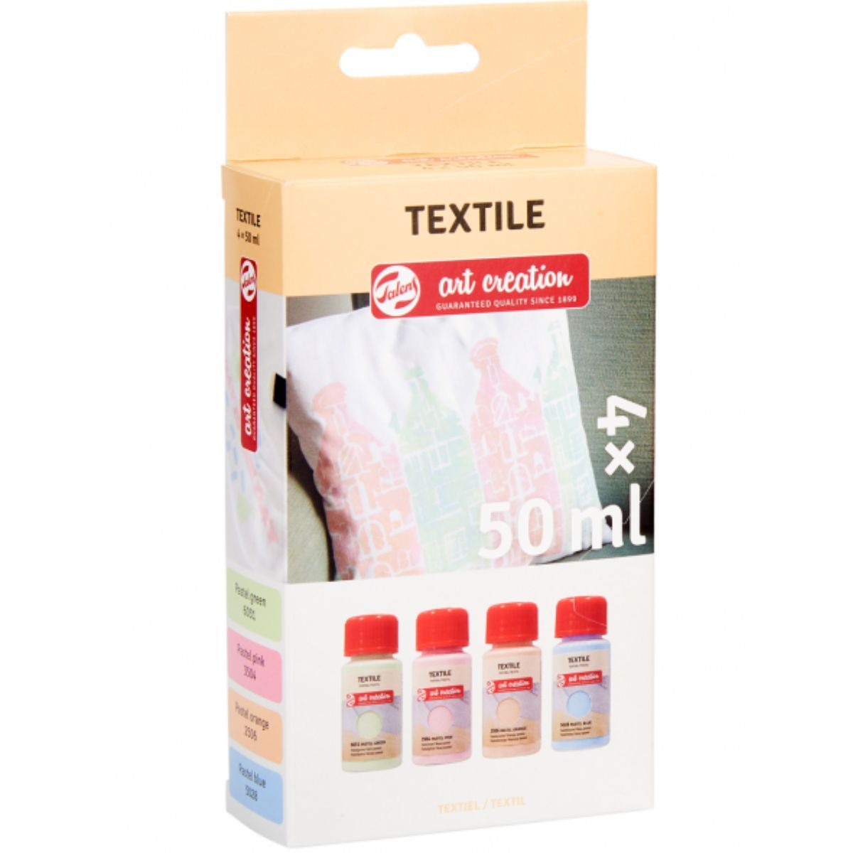 ART CREATION - Pintura Textil Art Creation Set 4 Colores Pasteles 50ml