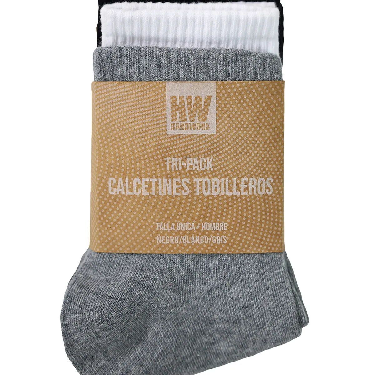 HARDWORK - Tripack Calcetines HW Algodón Tobillero Hombre