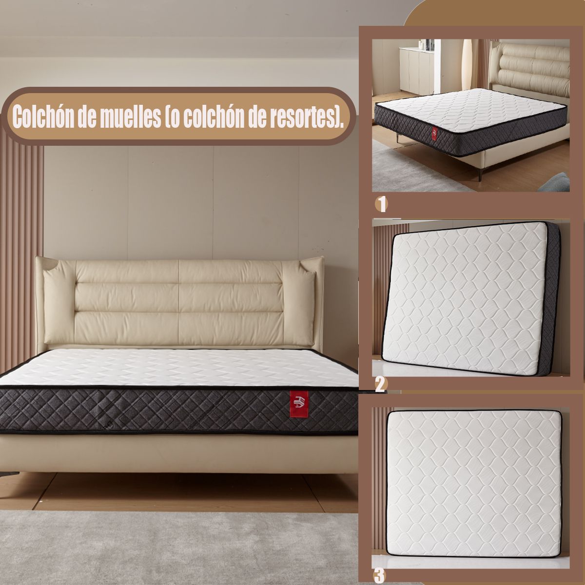 ANYHOGAR - Colchón Individual Caja Muelles Independientes 90x190x20 Cm