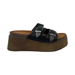 HERIEL - Sandalia Negra Plataforma Mujer