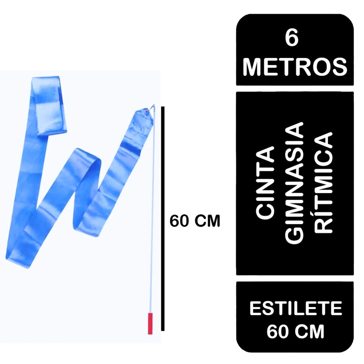 GENERICO - Lazo Cinta gimnasia rítmica 6 Metros + Estilete Color Verde