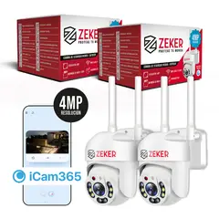 ZEKER - Pack X2 Camara De Seguridad Wifi Impermeable 4mp 5g
