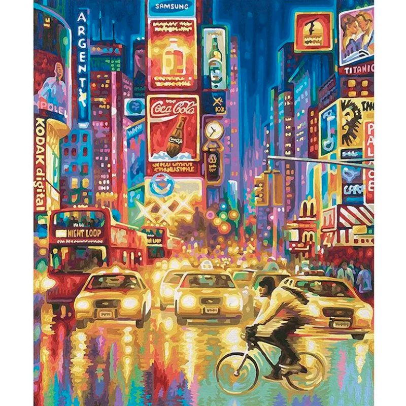 GENERICO - Pintura Por Numeros New York Ciudad Urbano Manualidad 40x50