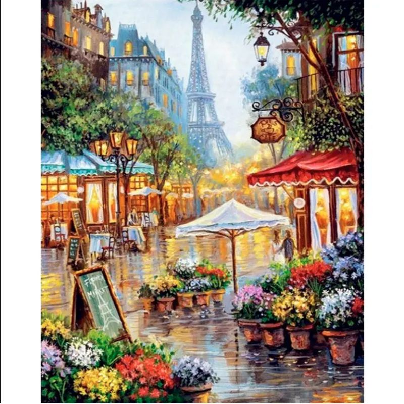 GENERICO - Pintura Por Números Ciudad Paris Eiffel  M2 40x50