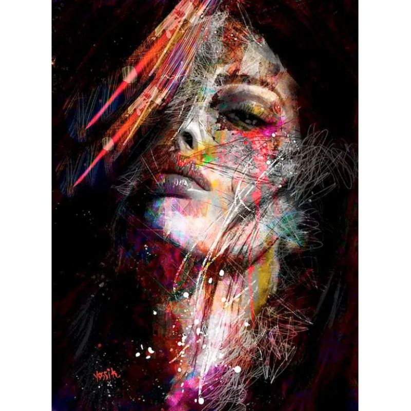 GENERICO - Pintura Por Números Mujer Abstracta Cara Pinta M2 40x50