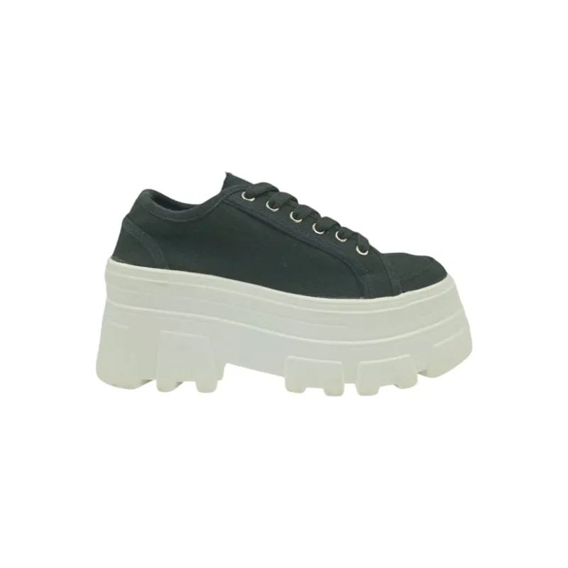 HERIEL - Zapatilla Negra Plataforma Mujer