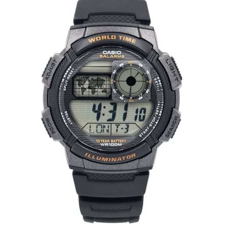 CASIO - reloj casio ae1000w-1av hombre world time deportivo