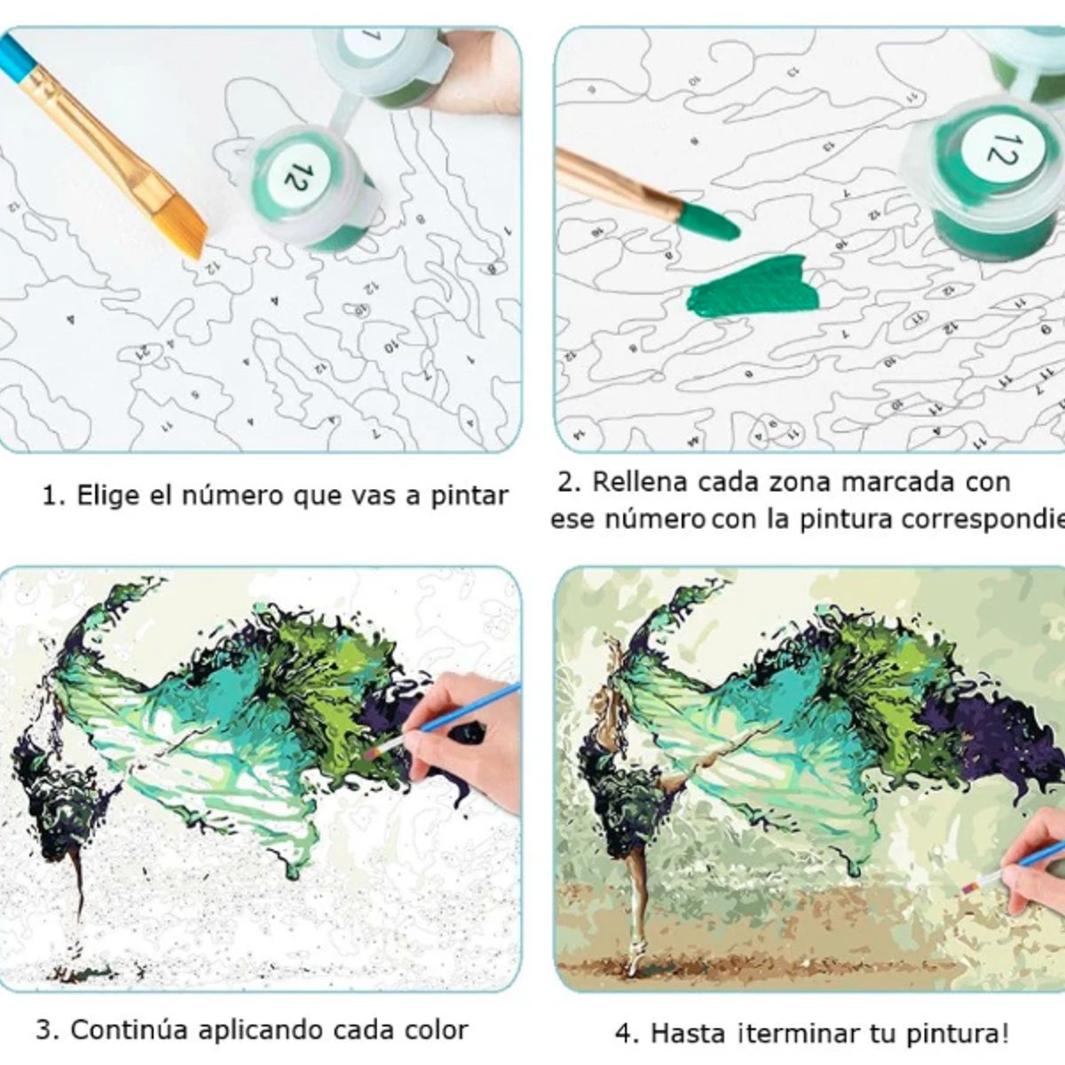 GENERICO - Pintura Por Numeros Venado Salvaje Fauna Manualidad 40x50