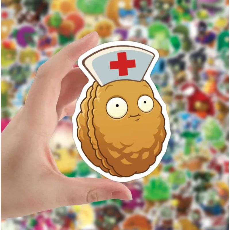 GENERICO - 50 Stickers Decorativo Plantas Vs Zombies Pegatina