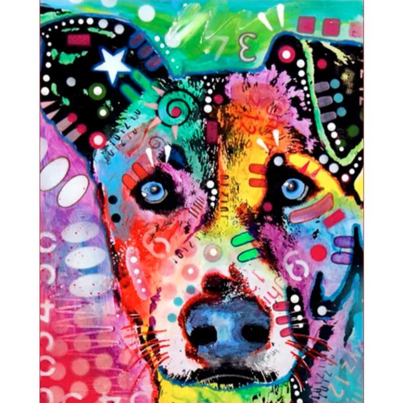 GENERICO - Pintura Por Números Perro Callejero Quiltro 40x50