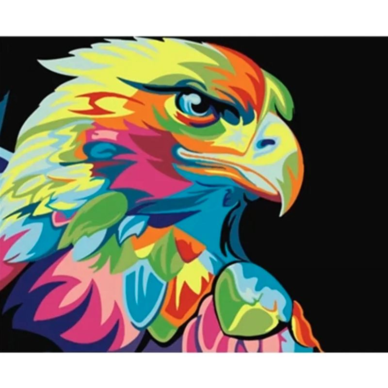 GENERICO - Pintura Por Numeros Mascota Halcon Ave Pinta Cuadro 40x50