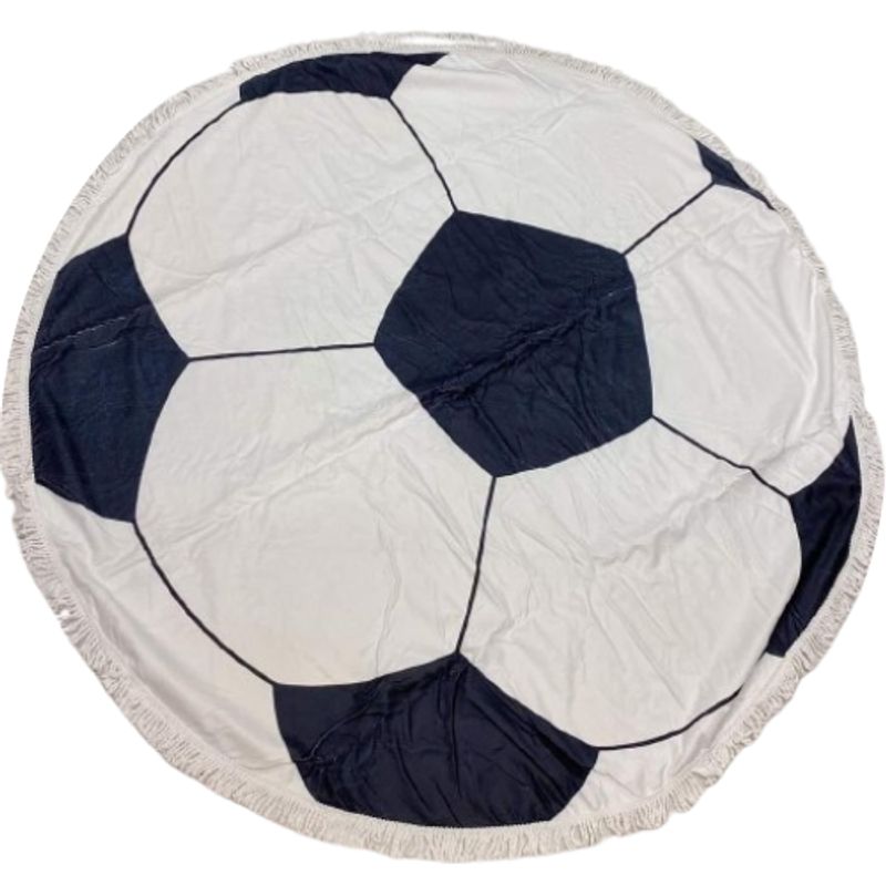 GENERICO - Toalla de playa redonda de pelota de fútbol con flecos