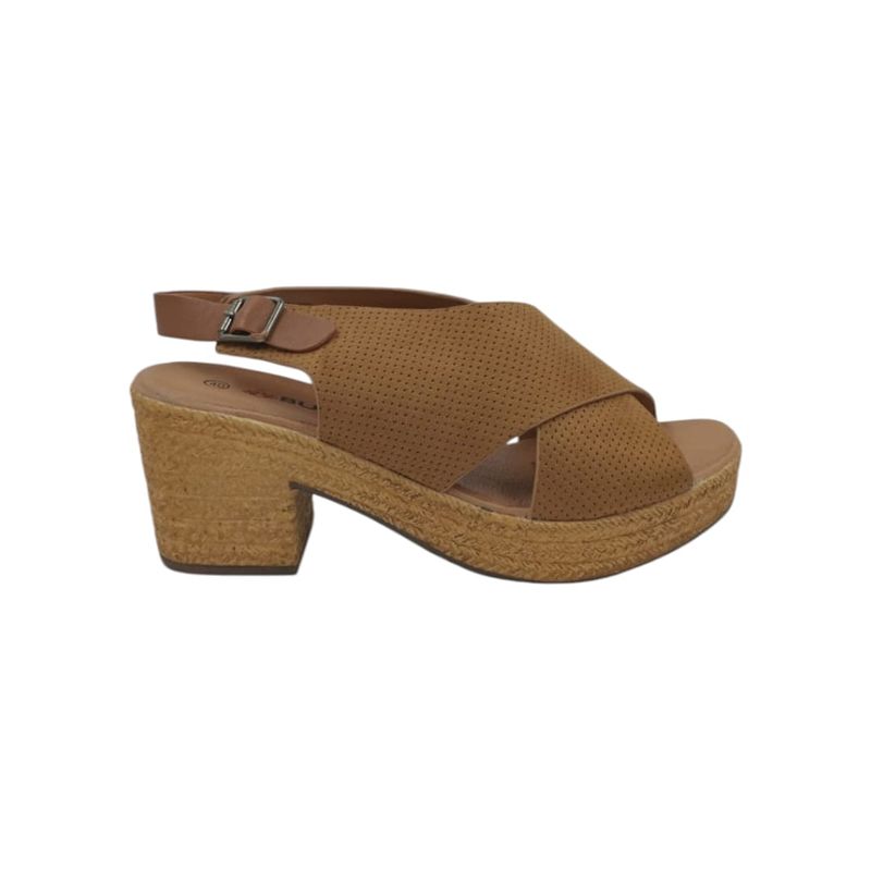 HERIEL - Sandalia Camel Plataforma