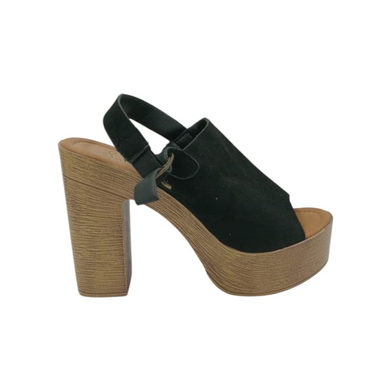 HERIEL - Sandalia Negra Plataforma Mujer