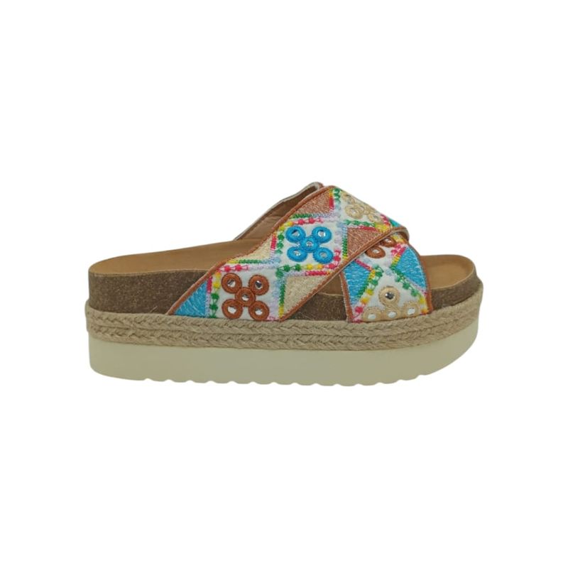 HERIEL - Sandalia Beige Plataforma Mujer