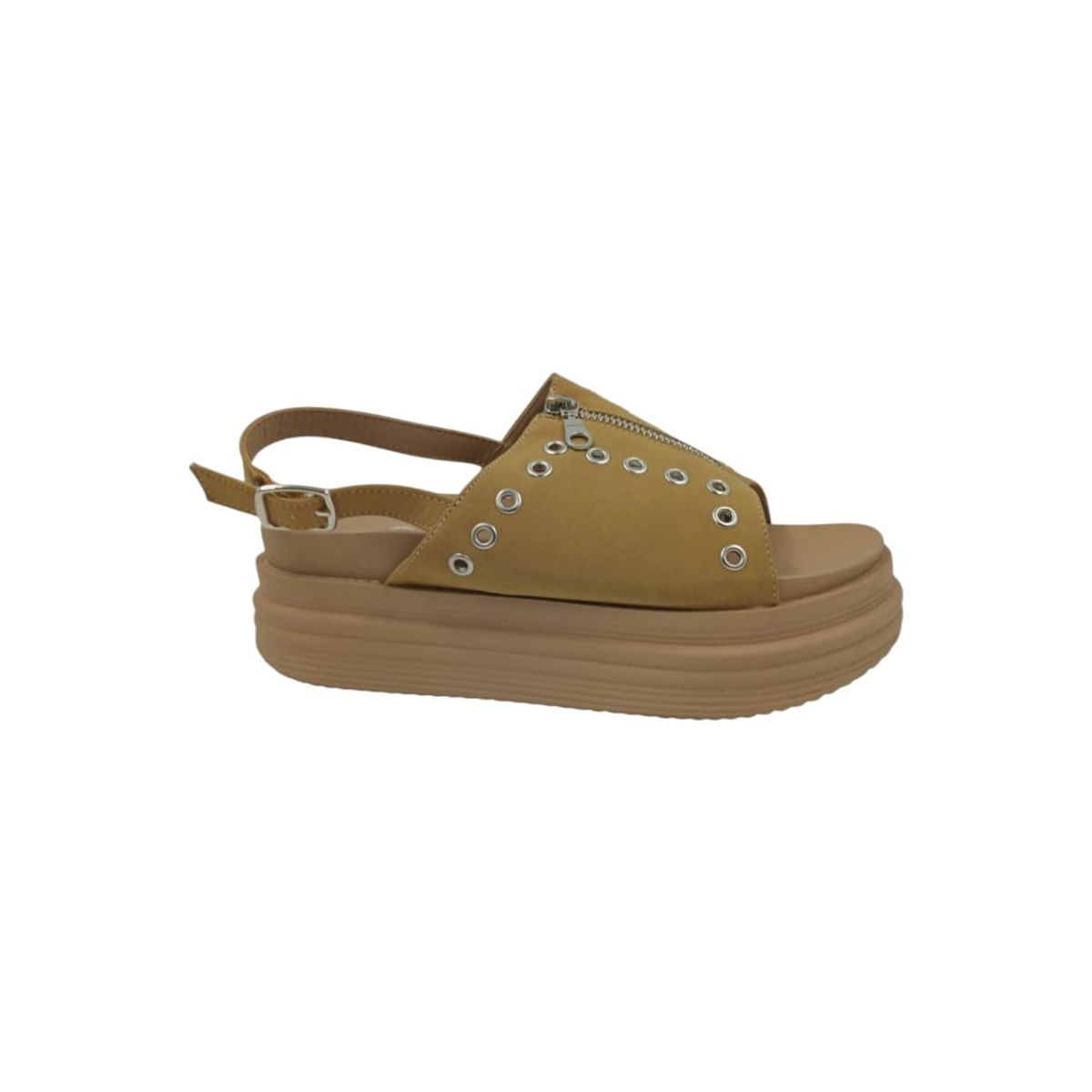 HERIEL - Sandalia Camel Plataforma