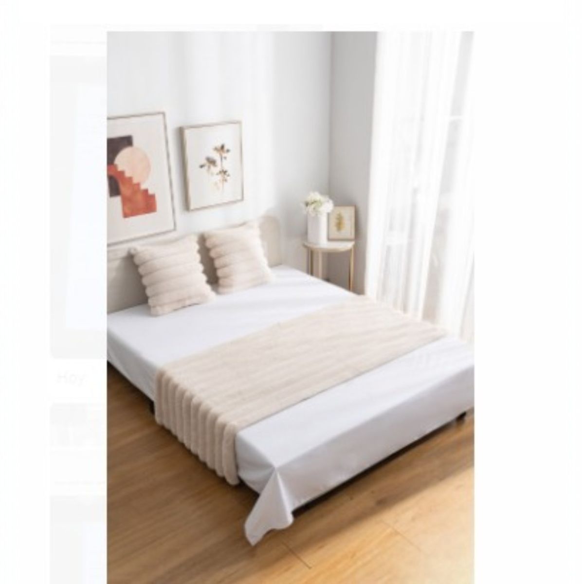 ANGELES DEL HOGAR - PIECERA PELUDA + 2 FUNDAS DISEÑO LINEAL