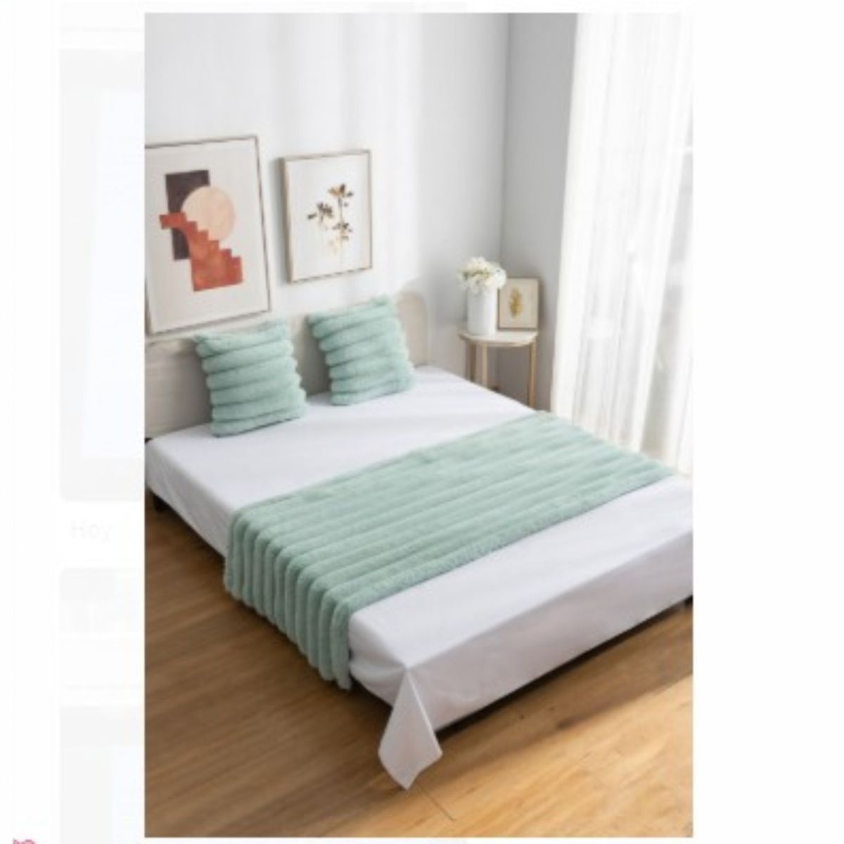 ANGELES DEL HOGAR - PIECERA PELUDA + 2 FUNDAS DISEÑO LINEAL