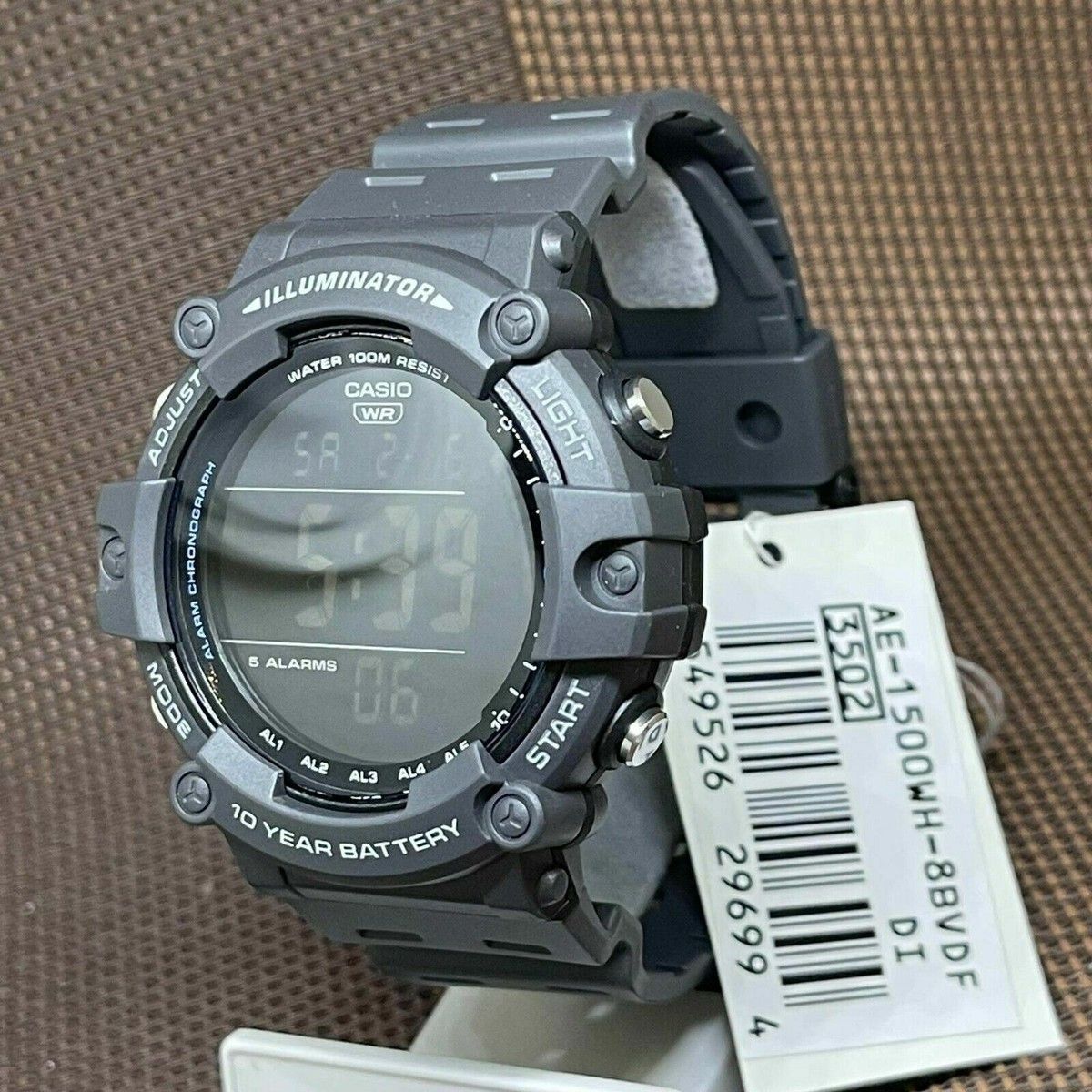 CASIO - RELOJ CASIO AE1500WH-8BV HOMBRE PANTALLA NEGATIVA ILUMINATOR