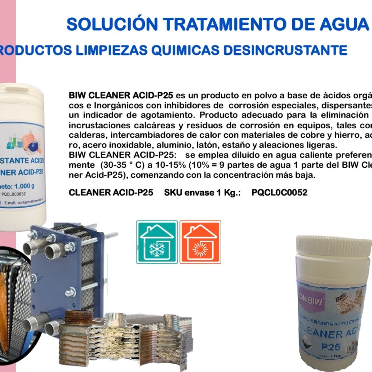 GENERICO - Desincrustante Acido En Polvo P25 Sanitario Pote 1 Kilo