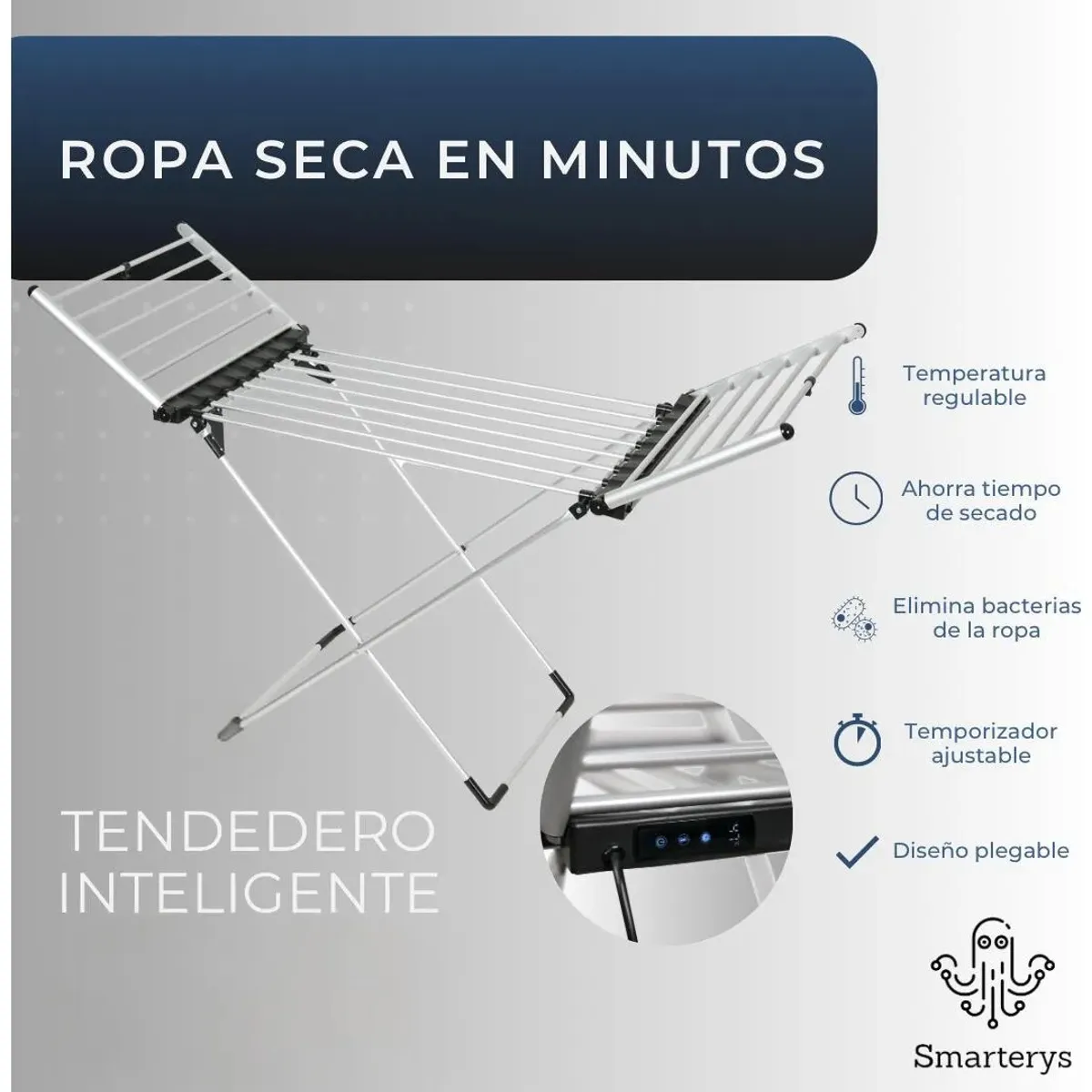 GENERICO - Tendedero De Ropa Eléctrico Plegable Interior Regulable 230w