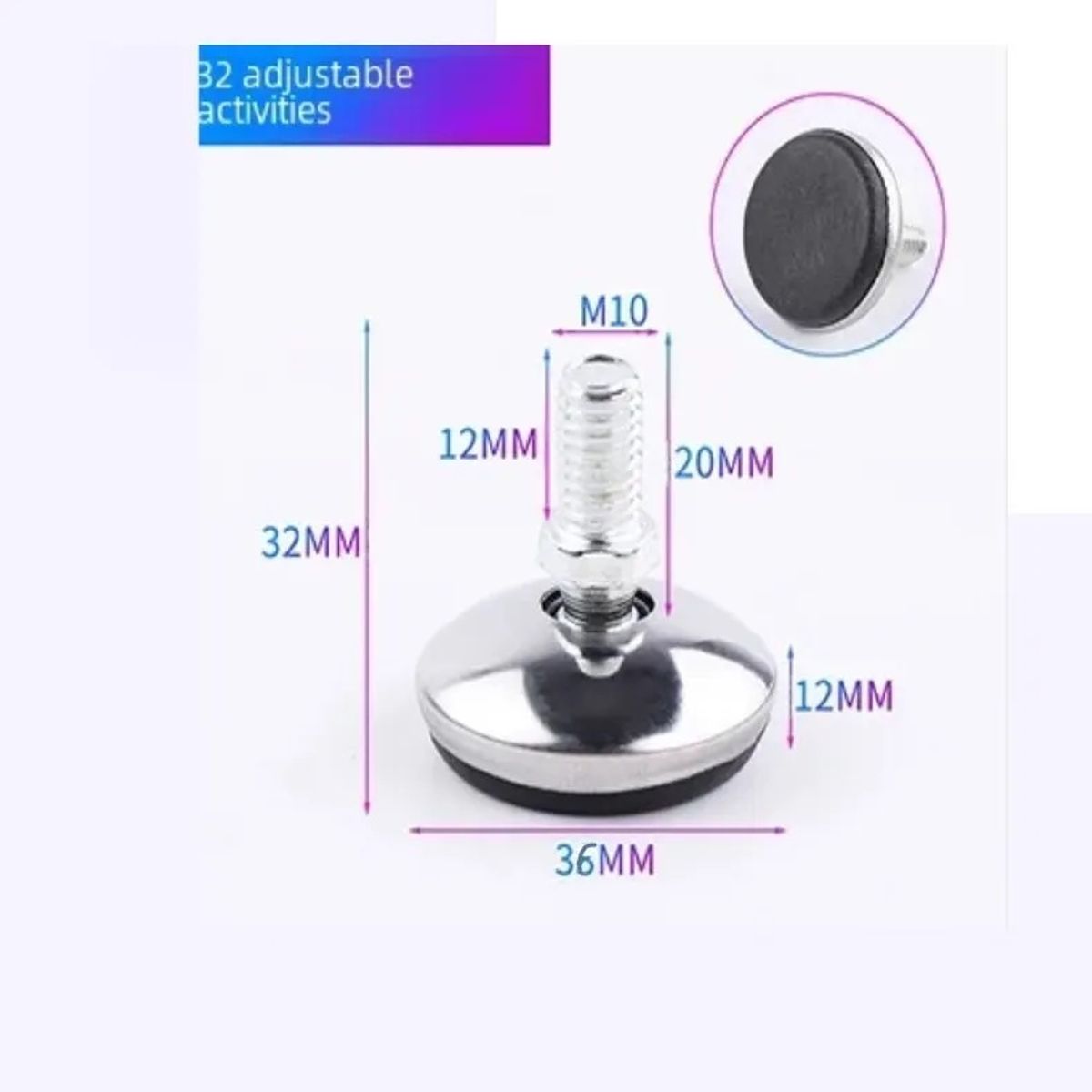 GENERICO - Patín Mueble Nivelador Sillas Patas Cama Sofá 100un Hilo M10