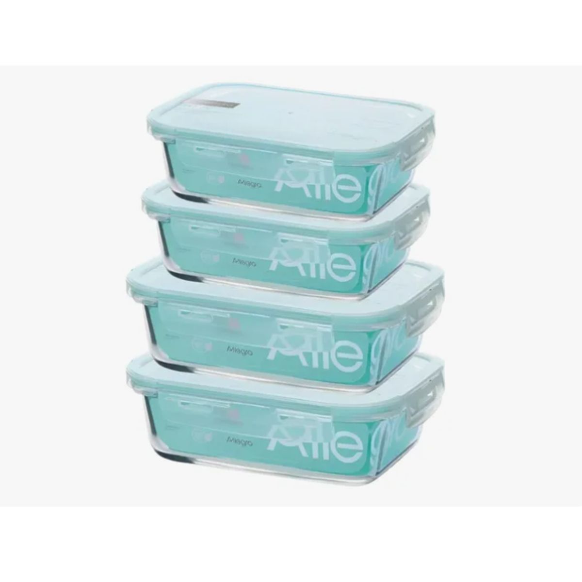 ALLEGRA - Set 4 Taper Herméticos De Vidrio Allegra - 1.000ml Y 1.500ml