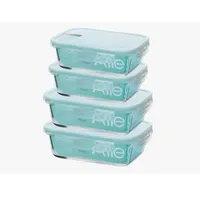 Set 4 Taper Herméticos De Vidrio - 1.000ml Y 1.500ml