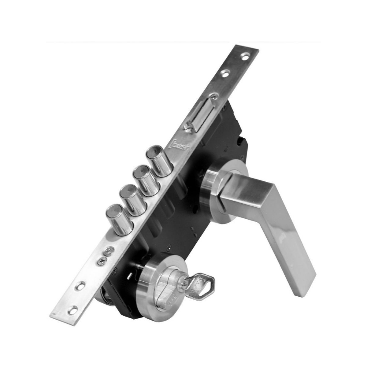 BASH - Cerradura De Embutir Manilla Principal Bash 8809 Acero Inox Mano Derecha