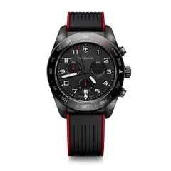 VICTORINOX - Reloj Swiss Army Chrono Correa de Caucho NegroRojo
