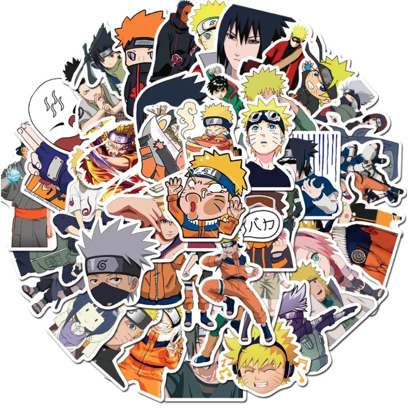 GENERICO - Naruto Shippuden 50 Stickers / Calcomania / Autoadhesivo