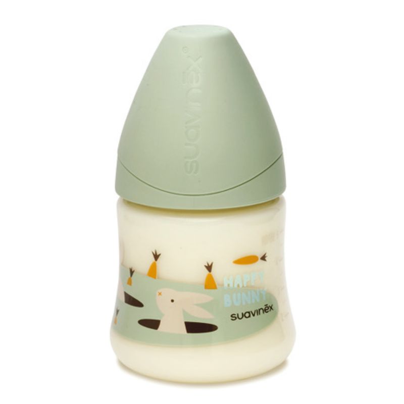 SUAVINEX - MAMADERA 150ML TETINA ANATÓMICA LATEX 0-6M BUNNY VERDE