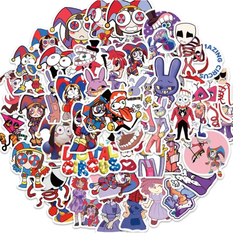 GENERICO - 50 Stickers Pomnie Jax Set Pegatina Circo Digital Circus