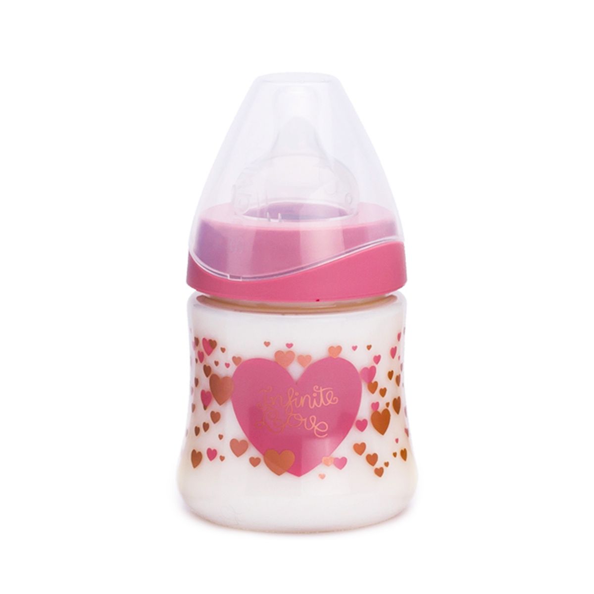 SUAVINEX - MAMADERA PREMIUM 150ML TETINA REDONDA SILICONA CORAZÓN +0M