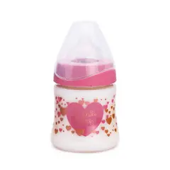SUAVINEX - MAMADERA PREMIUM 150ML TETINA REDONDA SILICONA CORAZÓN +0M