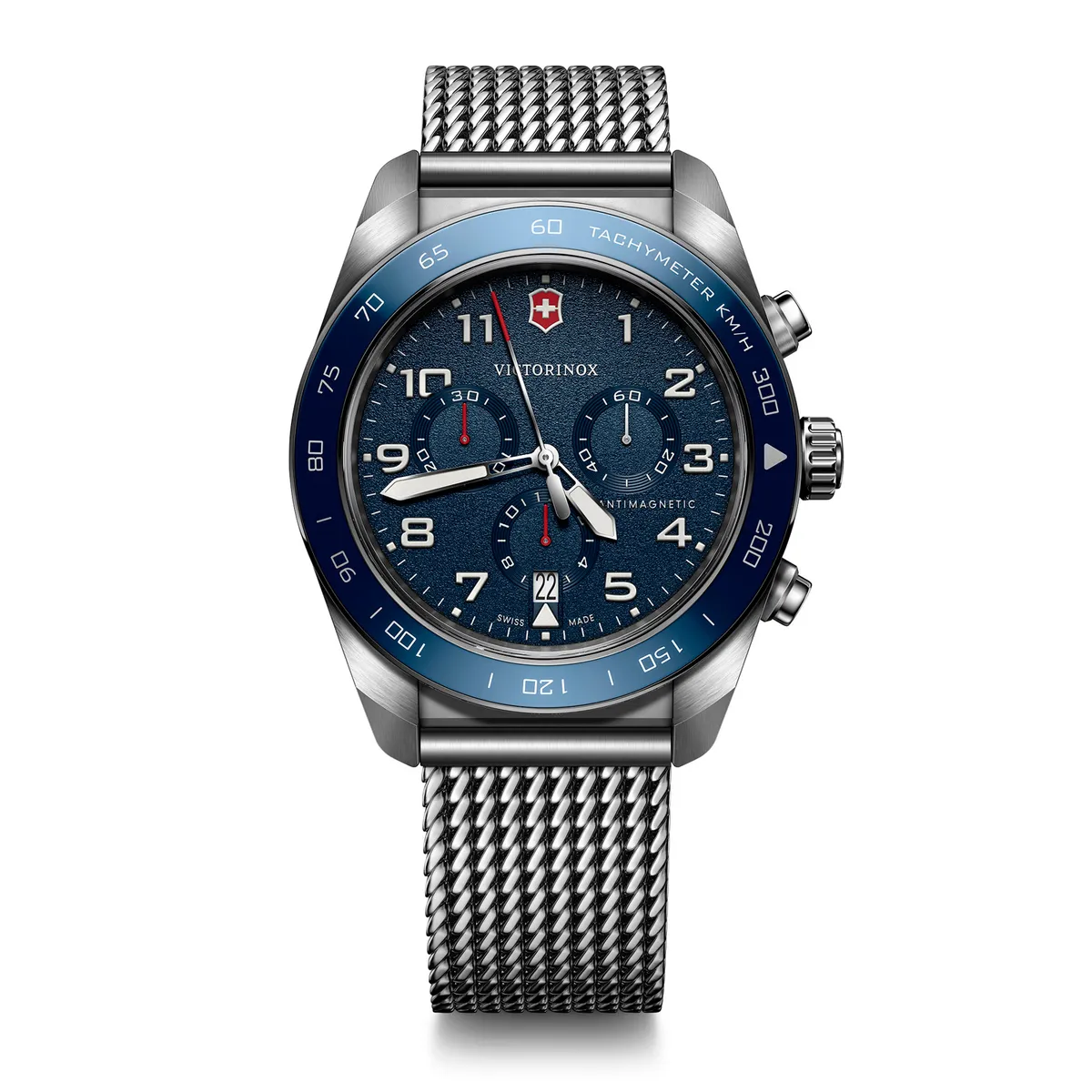 VICTORINOX - Reloj Swiss Army Chrono Azul Correa de Acero Victorinox