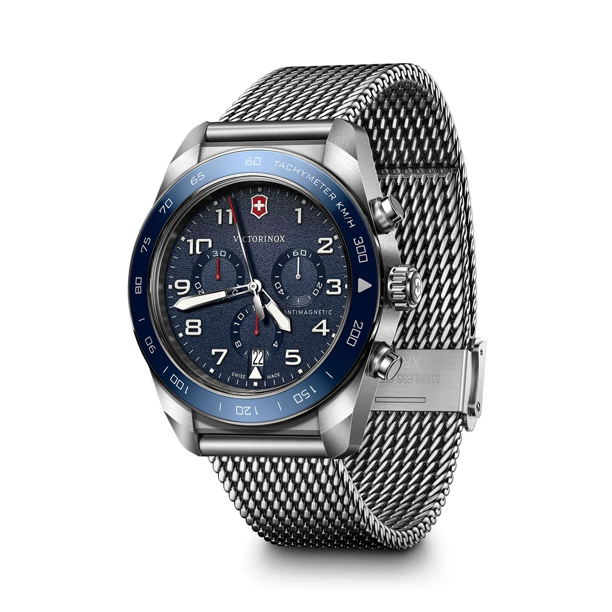 VICTORINOX - Reloj Swiss Army Chrono Azul Correa de Acero Victorinox
