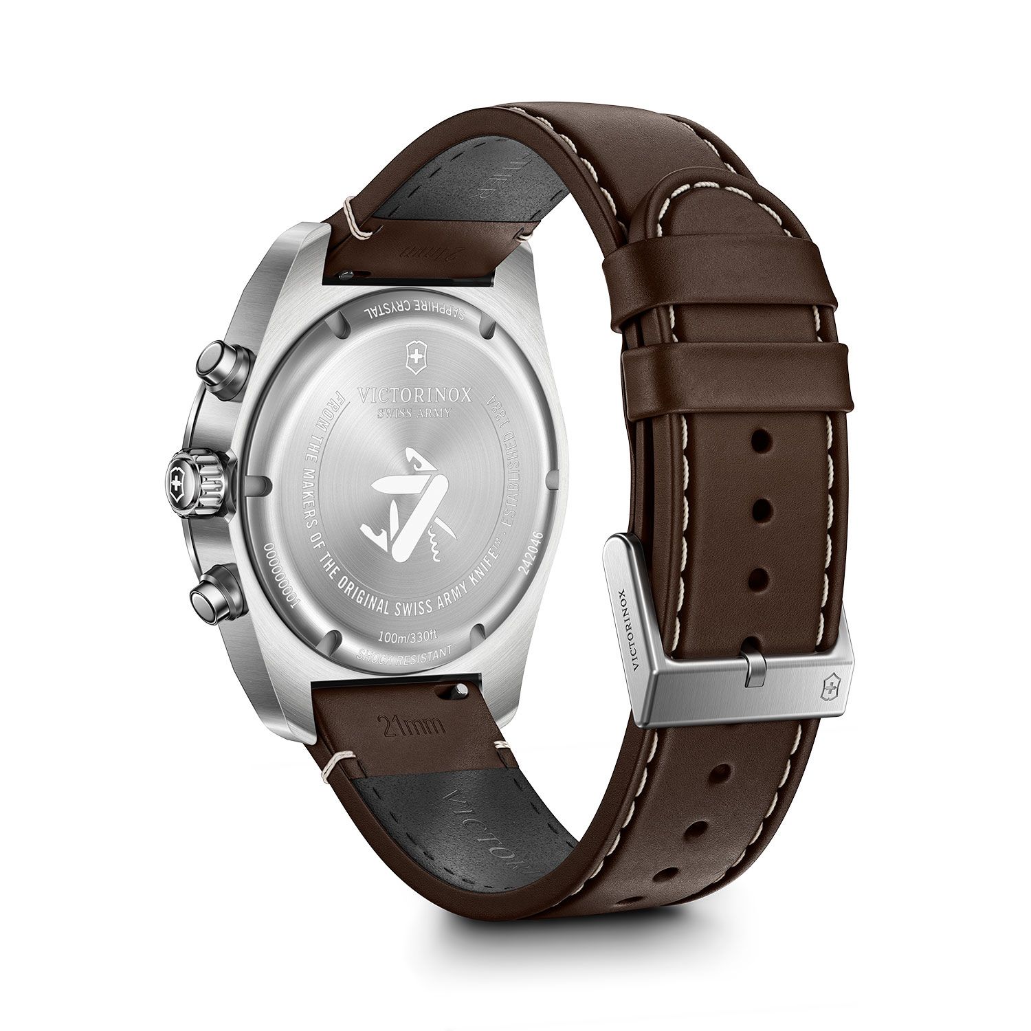 VICTORINOX Reloj Swiss Army Chrono Correa de Cuero Café Victorinox
