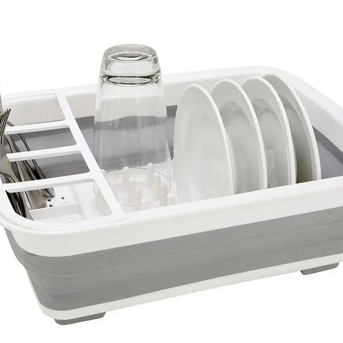 GENERICO - Secador Platos Multiusos Porta Cubiertos Plegable Cocina