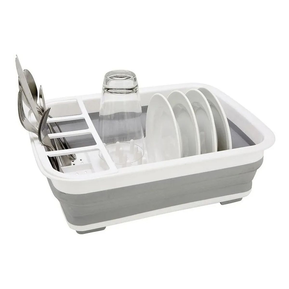 GENERICO - Secador Platos Multiusos Porta Cubiertos Plegable Cocina