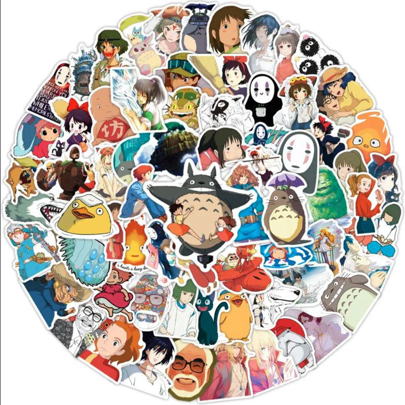GENERICO - Studio Ghibli 50 Stickers / Totoro Chihio / Autoadhesivo