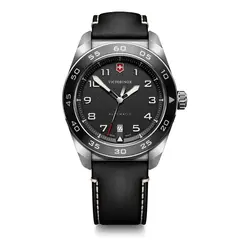 VICTORINOX - Reloj Swiss Army Automático Negro Correa de Cuero