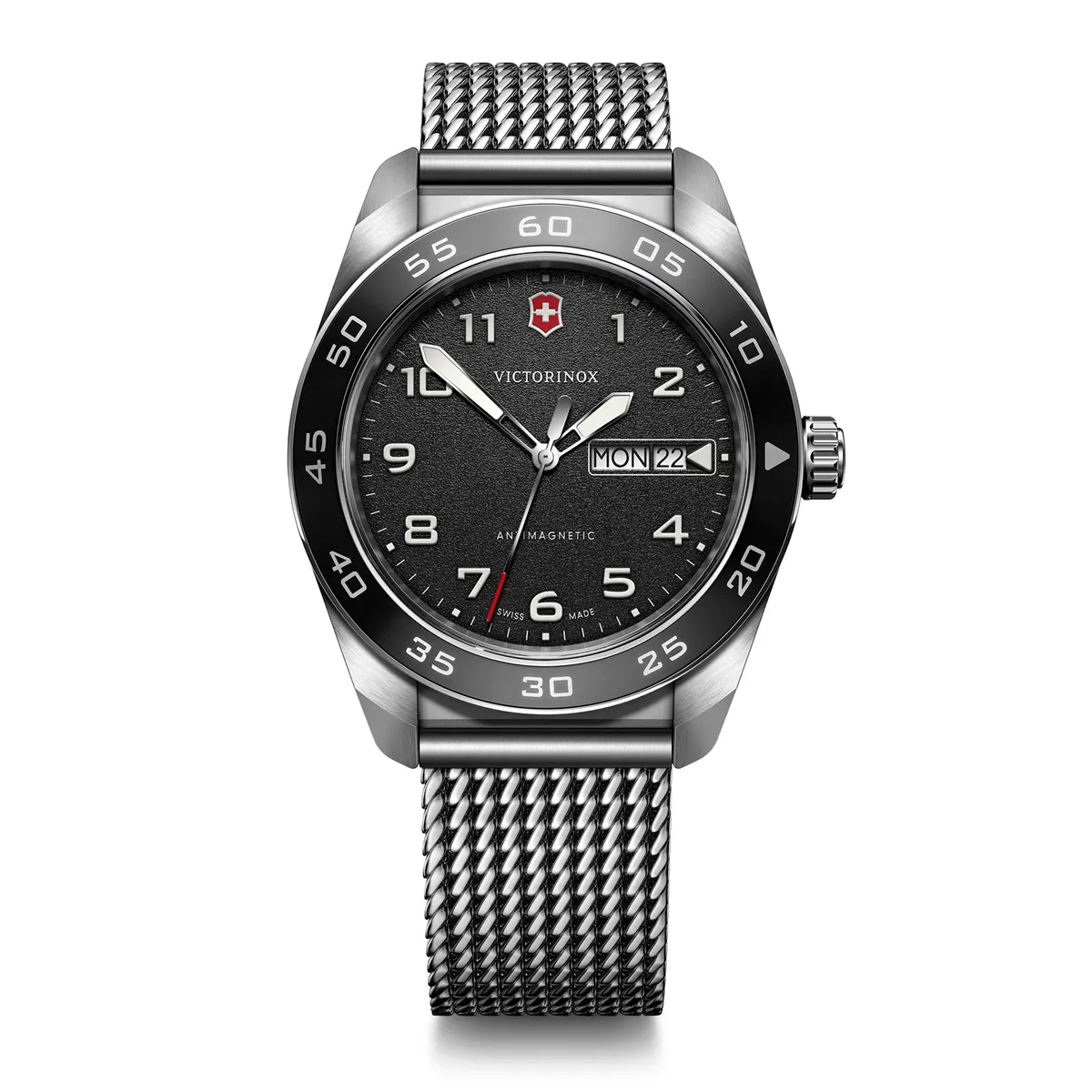 VICTORINOX - Reloj Swiss Army Negro Correa de Acero Victorinox