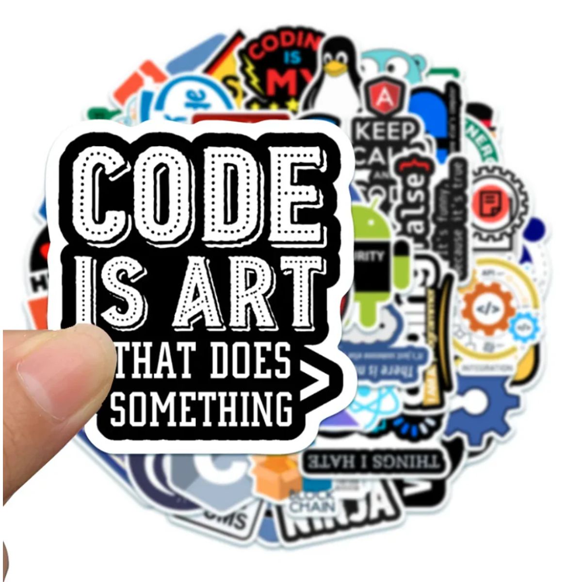 GENERICO - Programador Geek Java - Set De 50 Stickers / Calcomanias