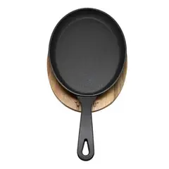 WAYU - Sarten Iron Cast Base Madera Color Negro